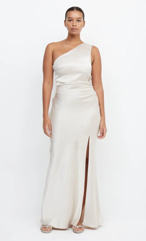 Bec Bridge THE DREAMER ASYM DRESS 8211 SAND Women Bridesmaid Dresses