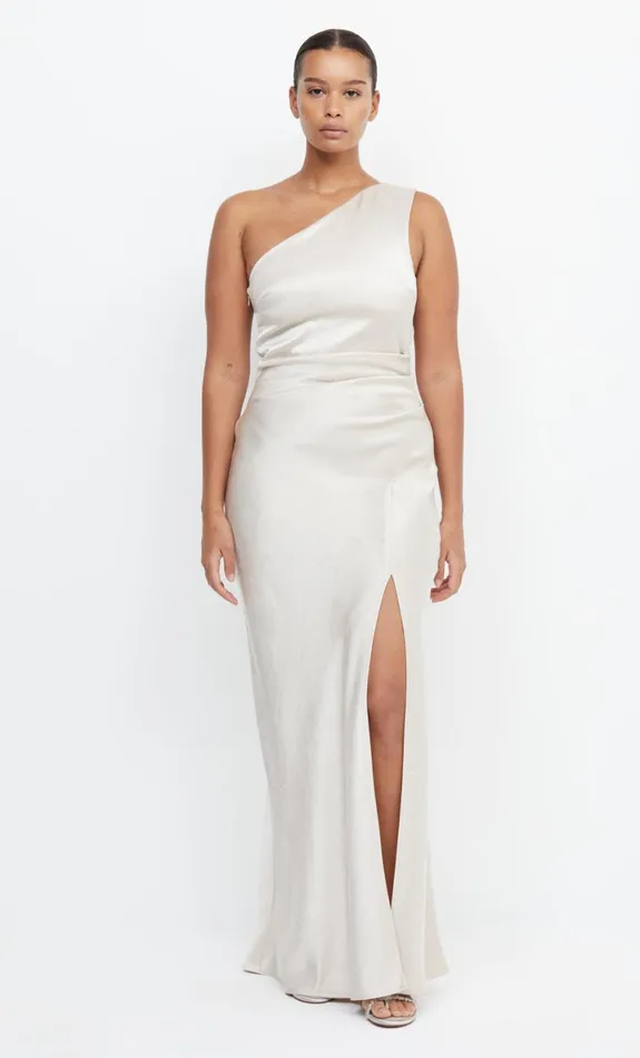 Bec Bridge THE DREAMER ASYM DRESS 8211 SAND Women Bridesmaid Dresses