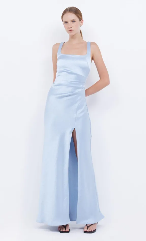 Bec Bridge THE DREAMER SQUARE NECK DRESS 8211 DUSTY BLUE Women Bridesmaid Dresses
