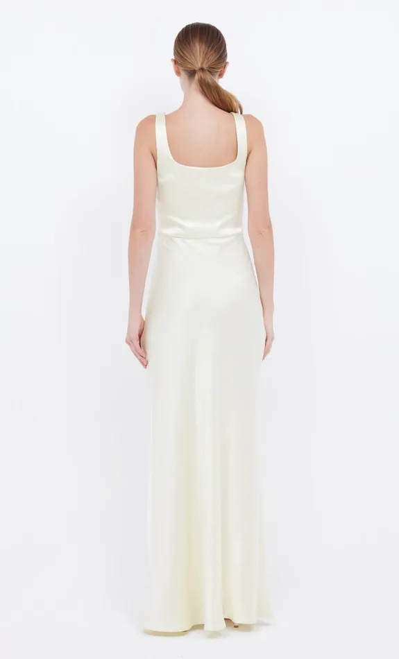 Bec Bridge THE DREAMER SQUARE NECK DRESS 8211 ICE YELLOW Women Wedding Guest