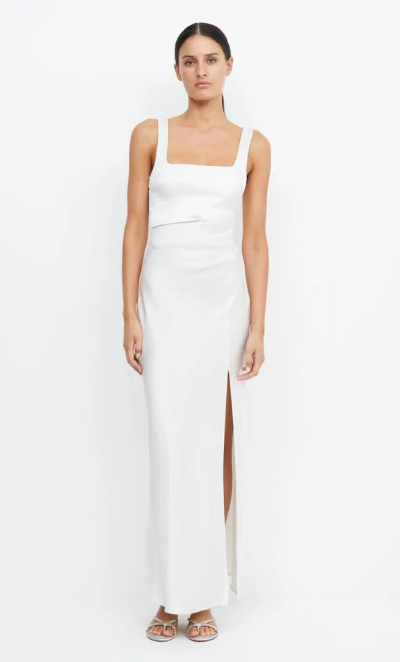 Bec Bridge THE DREAMER SQUARE NECK DRESS 8211 IVORY Women Maxi Dresses