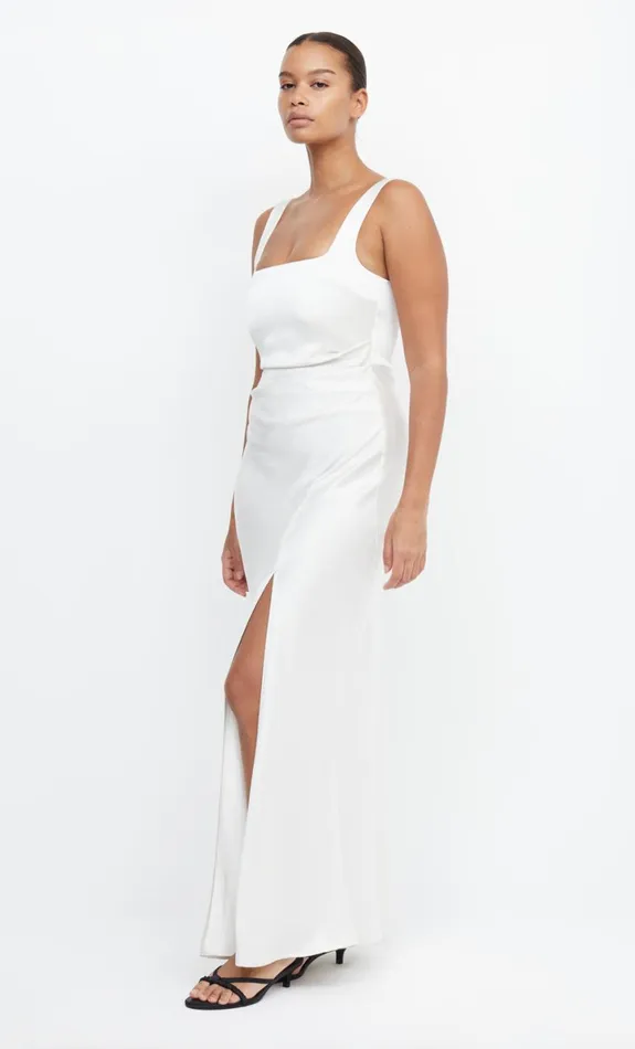 Bec Bridge THE DREAMER SQUARE NECK DRESS 8211 IVORY Women Maxi Dresses