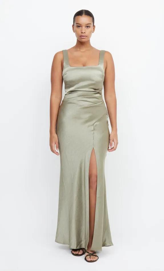 Bec Bridge THE DREAMER SQUARE NECK DRESS 8211 SAGE Women Maxi Dresses