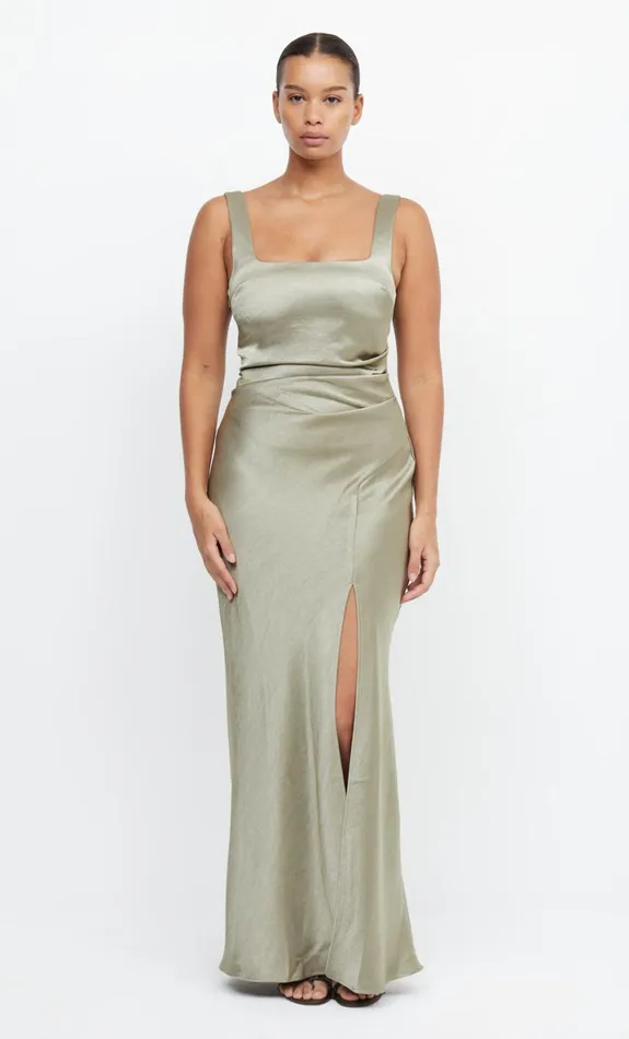 Bec Bridge THE DREAMER SQUARE NECK DRESS 8211 SAGE Women Maxi Dresses