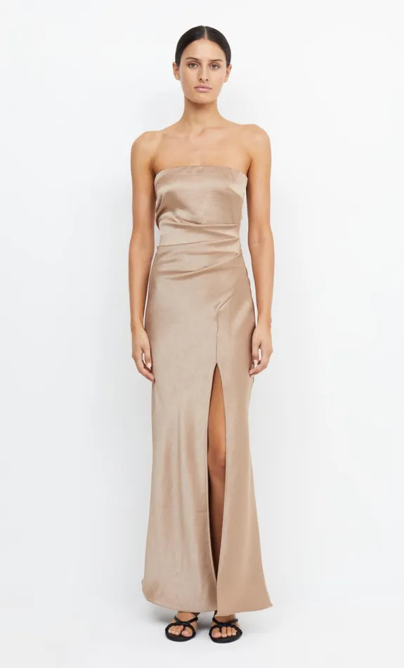 Bec Bridge THE DREAMER STRAPLESS DRESS 8211 GOLDEN Women Bridesmaid Dresses