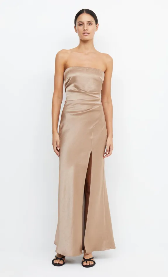 Bec Bridge THE DREAMER STRAPLESS DRESS 8211 GOLDEN Women Bridesmaid Dresses