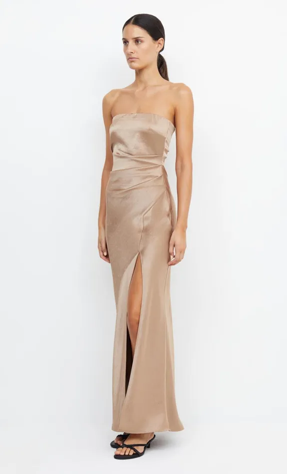 Bec Bridge THE DREAMER STRAPLESS DRESS 8211 GOLDEN Women Bridesmaid Dresses