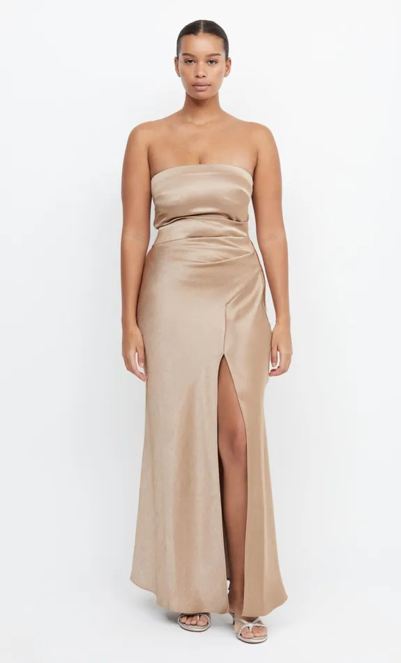 Bec Bridge THE DREAMER STRAPLESS DRESS 8211 GOLDEN Women Bridesmaid Dresses