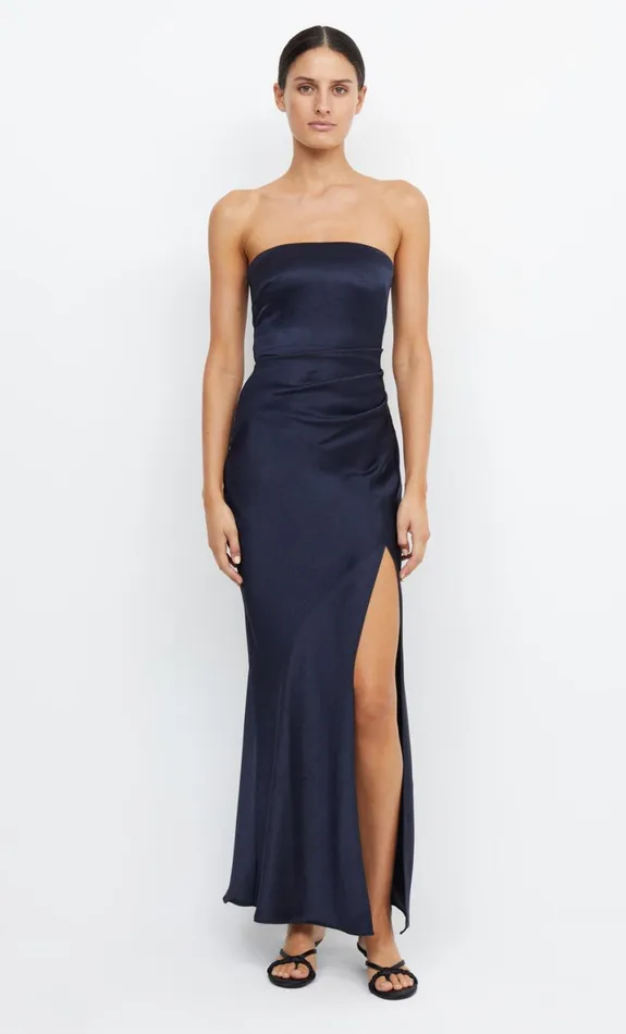 Bec Bridge THE DREAMER STRAPLESS DRESS 8211 INK Women Maxi Dresses