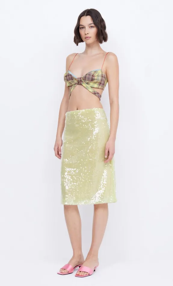 Bec Bridge VENUS SEQUIN MIDI SKIRT 8211 CITRUS Women Skirts