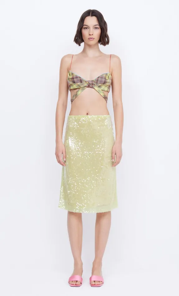 Bec Bridge VENUS SEQUIN MIDI SKIRT 8211 CITRUS Women Skirts