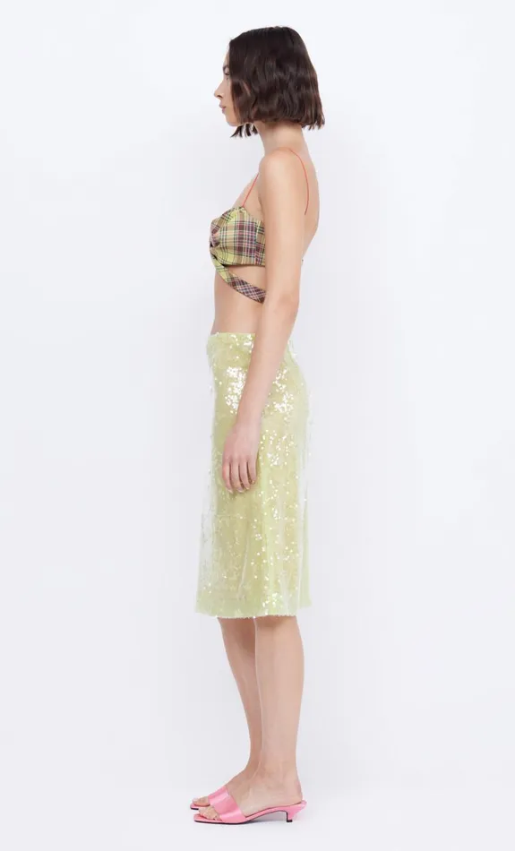 Bec Bridge VENUS SEQUIN MIDI SKIRT 8211 CITRUS Women Skirts