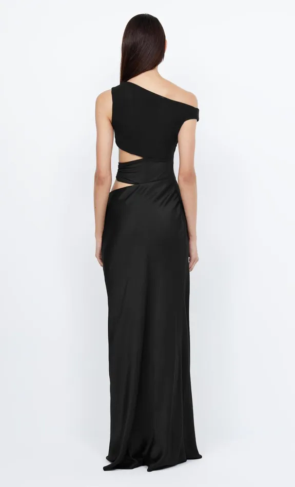 Bec Bridge WHORL ASYM DRESS 8211 BLACK Women Prom Dresses