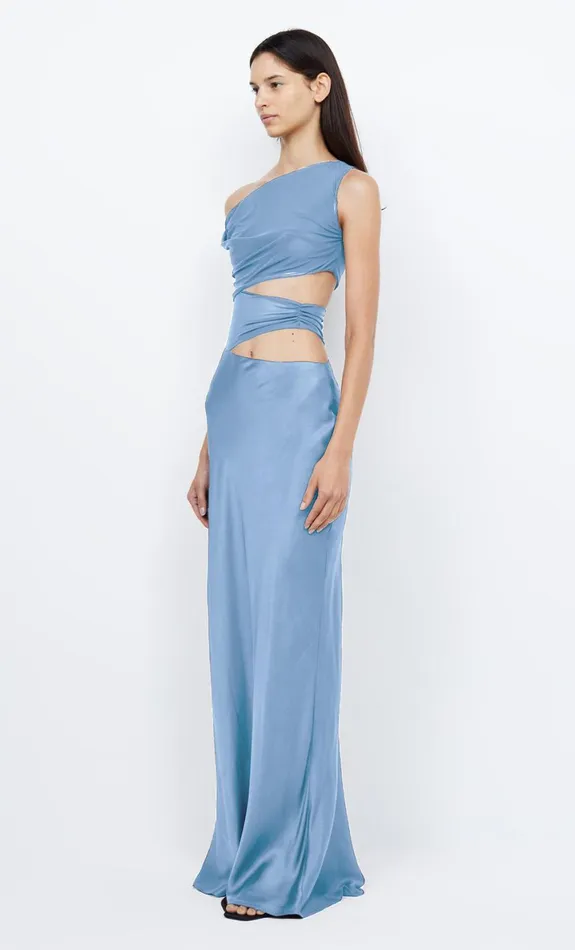 Bec Bridge WHORL ASYM DRESS 8211 MERIDIAN BLUE Women Maxi Dresses