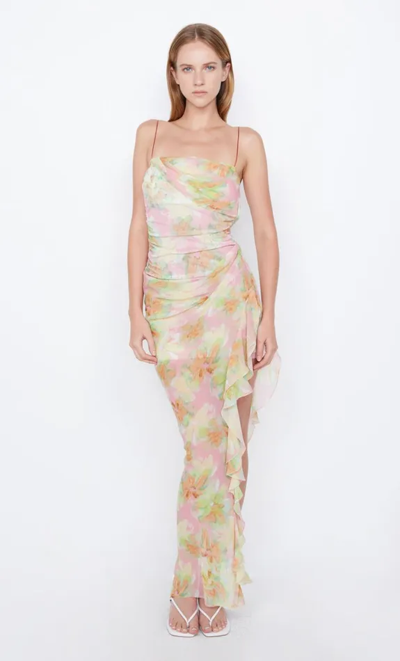 Bec Bridge ZEPHY ASYM DRESS 8211 PINK BLOSSOM Women Maxi Dresses