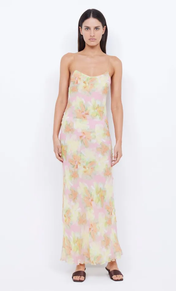 Bec Bridge ZEPHY PRINT SLIP DRESS 8211 PINK BLOSSOM Women Prom Dresses