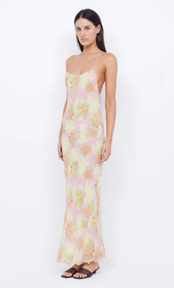 Bec Bridge ZEPHY PRINT SLIP DRESS 8211 PINK BLOSSOM Women Prom Dresses