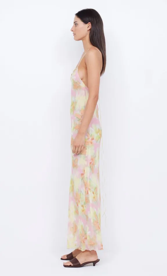 Bec Bridge ZEPHY PRINT SLIP DRESS 8211 PINK BLOSSOM Women Prom Dresses