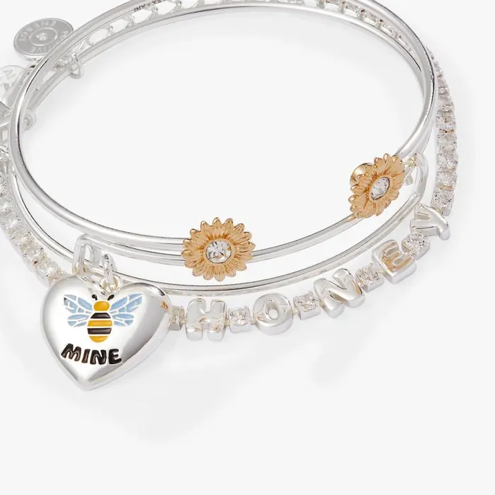 Bee Mine Bracelet Set Of 3 Two Tone Women Alex And Ani Jewelry Sets