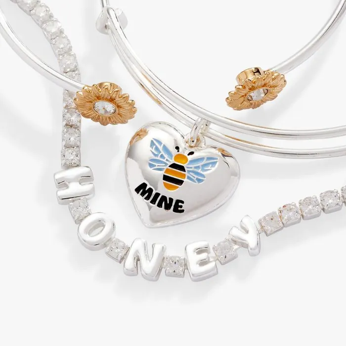 Bee Mine Bracelet Set Of 3 Two Tone Women Alex And Ani Jewelry Sets