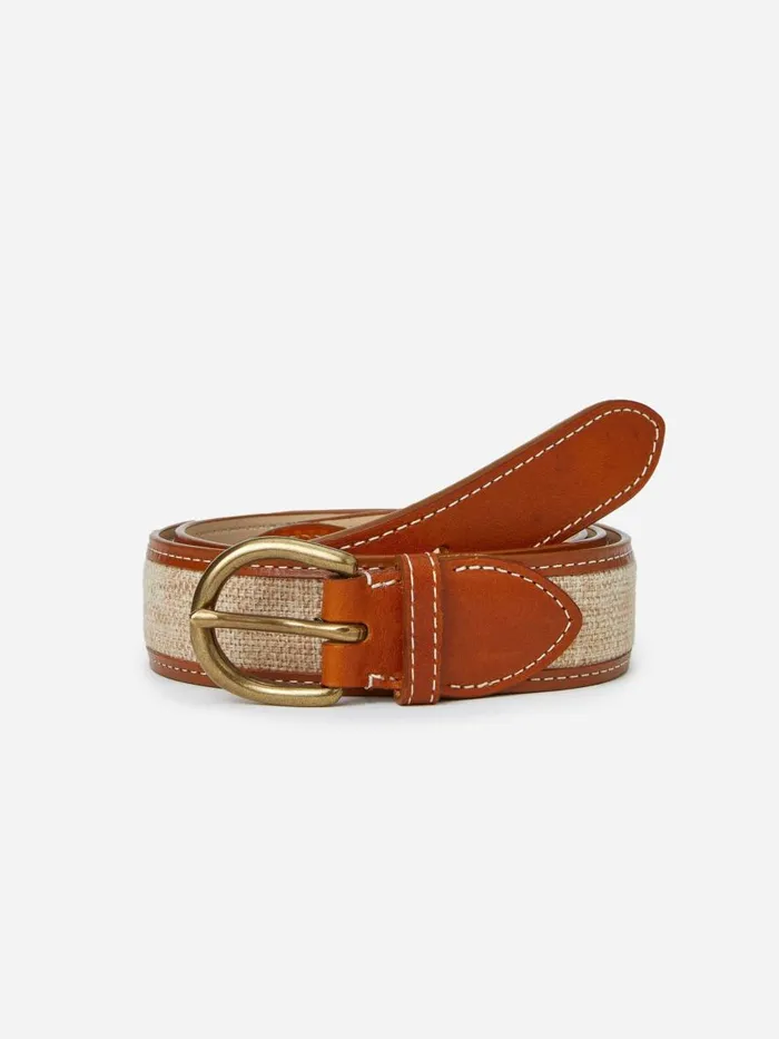 Belts Men JMcLaughlin Leopold Linen Belt Natural