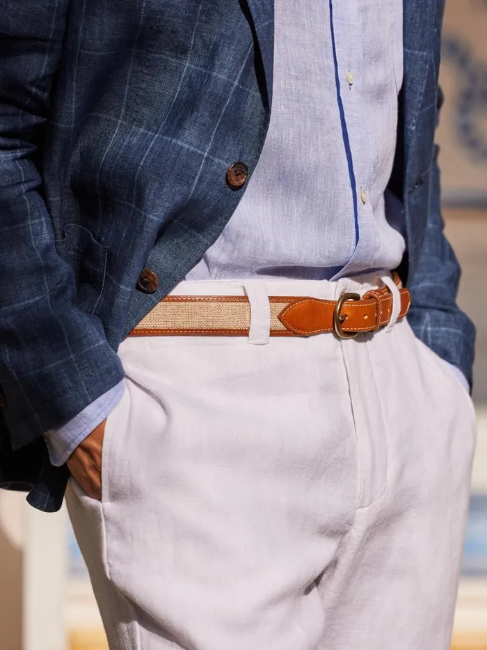 Belts Men JMcLaughlin Leopold Linen Belt Natural
