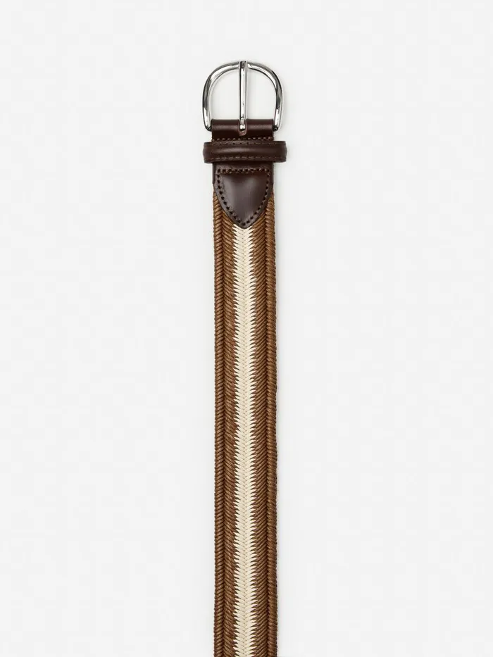 Belts Men JMcLaughlin Ray Belt In Stripe Brownoff White Belts Men JMcLaughlin Ray Belt In Stripe Brownoff White