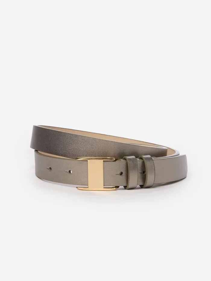 Belts Women JMcLaughlin Allegra Leather Belt Silver