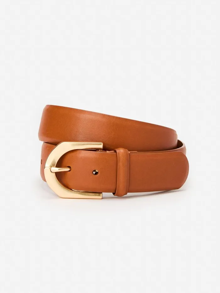 Belts Women JMcLaughlin Bellport Leather Belt Dark Vachetta