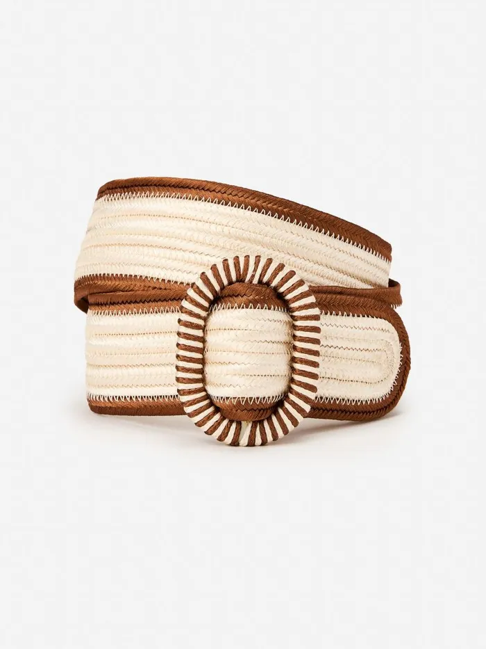 Belts Women JMcLaughlin Ojai Belt Creambrown Belts Women JMcLaughlin Ojai Belt Creambrown