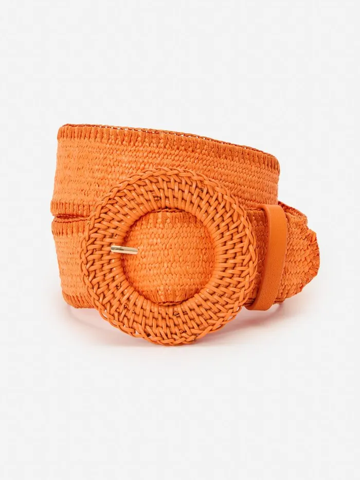 Belts Women JMcLaughlin Popie Grasscloth Belt Orange