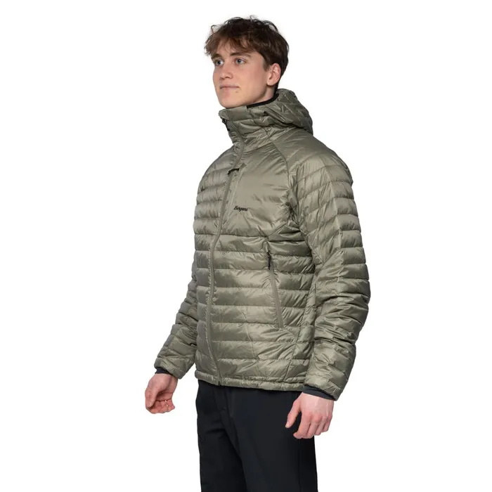 Bergans Of Norway Down Jackets Vaagaa Light Down Jacket Hood Green Mud 8211 Men