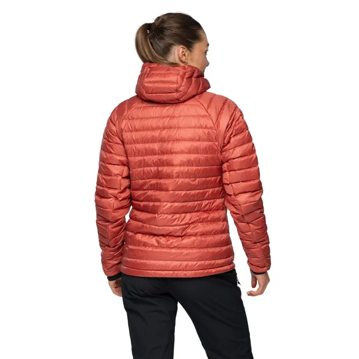 Bergans Of Norway Down Jackets Vaagaa Light Down Jacket Hood Rusty Dust Crimson Red 8211 Women