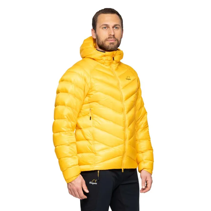 Bergans Of Norway Down Jackets Y Lightline Weightless Down Jacket Hood Mango Yellow 8211 Men