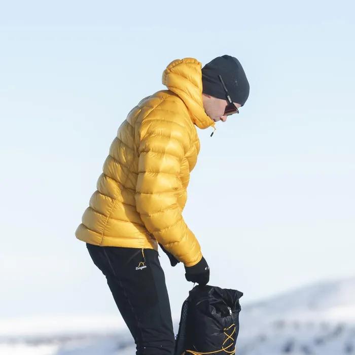 Bergans Of Norway Down Jackets Y Lightline Weightless Down Jacket Hood Mango Yellow 8211 Men
