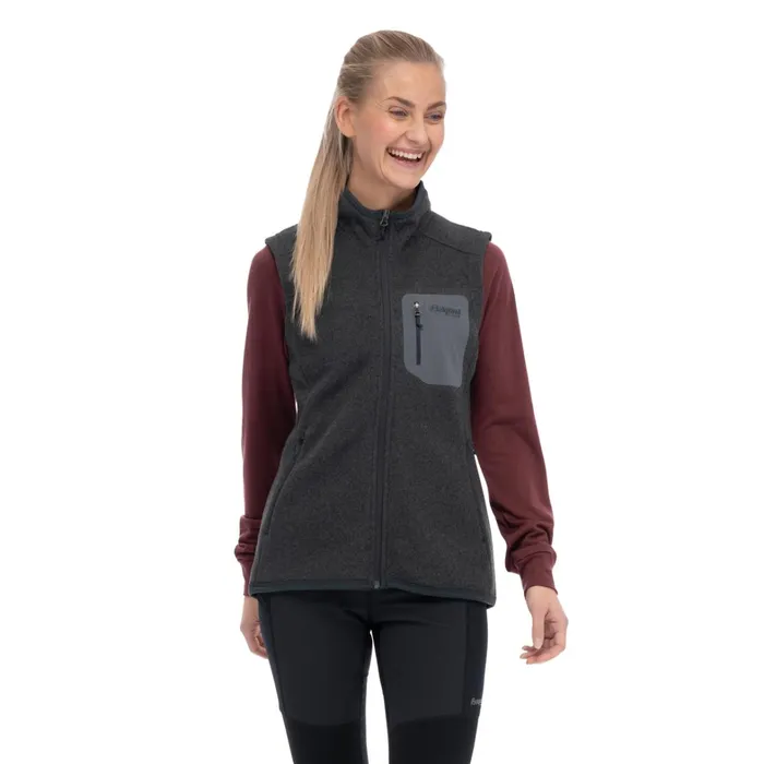 Bergans Of Norway Fleece Kamphaug Knitted Vest Dark Shadow Grey 8211 Women