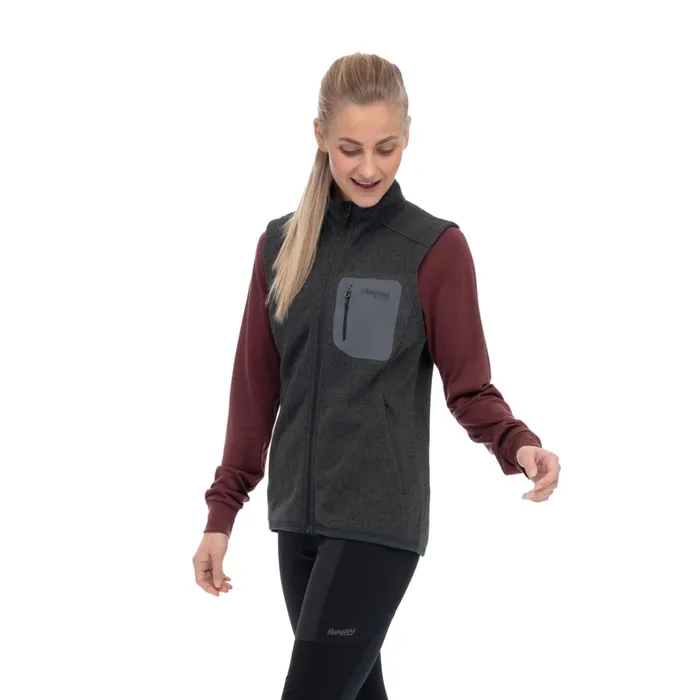Bergans Of Norway Fleece Kamphaug Knitted Vest Dark Shadow Grey 8211 Women