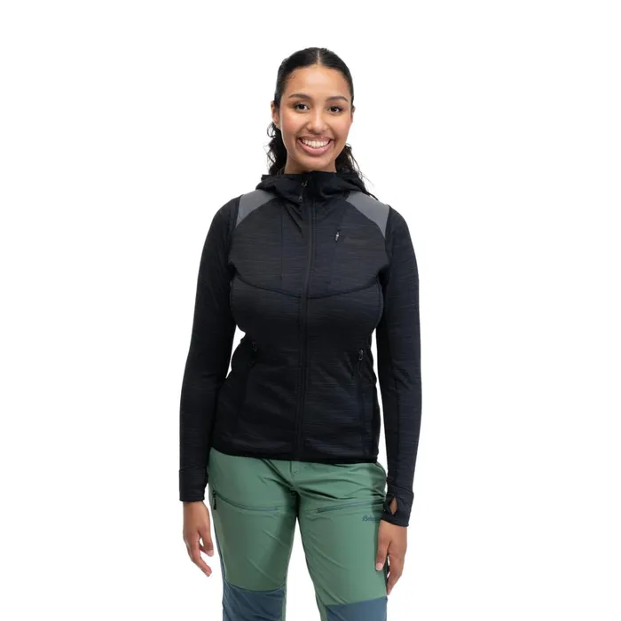 Bergans Of Norway Fleece Rabot Active Mid Hood W Jacket Black 8211 Women