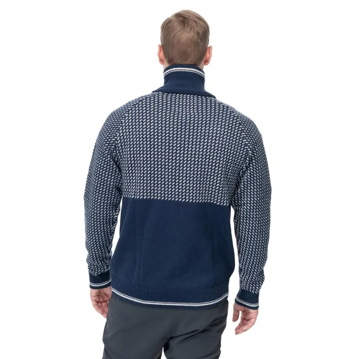 Bergans Of Norway Jumpers And Long Sleeves Alvdal Wool Half Zip Navy Vanilla White 8211 Men
