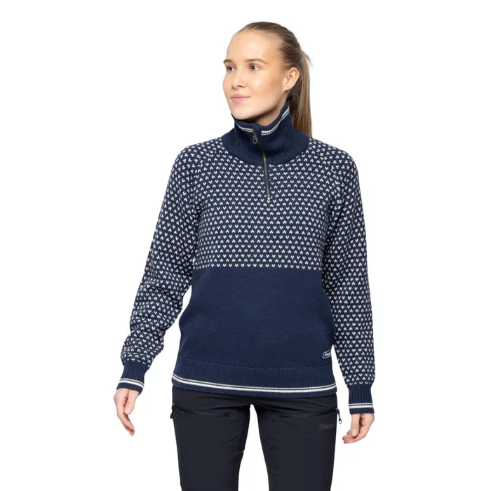 Bergans Of Norway Jumpers And Long Sleeves Alvdal Wool W Half Zip Navy Vanilla White 8211 Women Bergans Of Norway Jumpers And Long Sleeves Alvdal Wool W Half Zip Navy Vanilla White 8211 Women