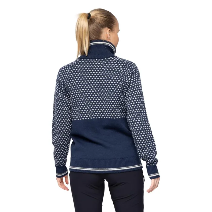 Bergans Of Norway Jumpers And Long Sleeves Alvdal Wool W Half Zip Navy Vanilla White 8211 Women