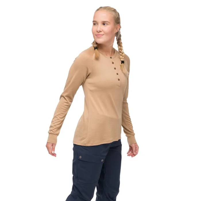Bergans Of Norway Jumpers And Long Sleeves Lysebu Wool Henley Warm Sand 8211 Women
