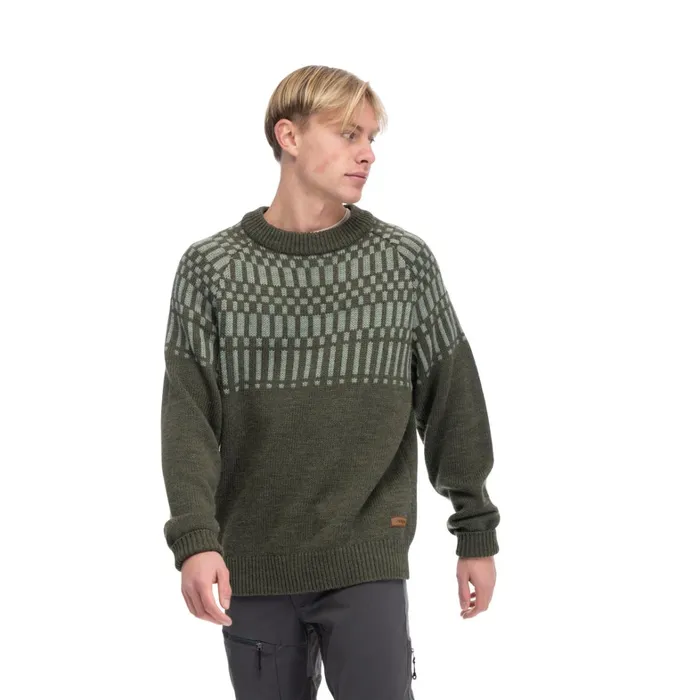 Bergans Of Norway Jumpers And Long Sleeves Nordmarka Merino Jumper Dark Green Mud Light Green Mud 8211 Men