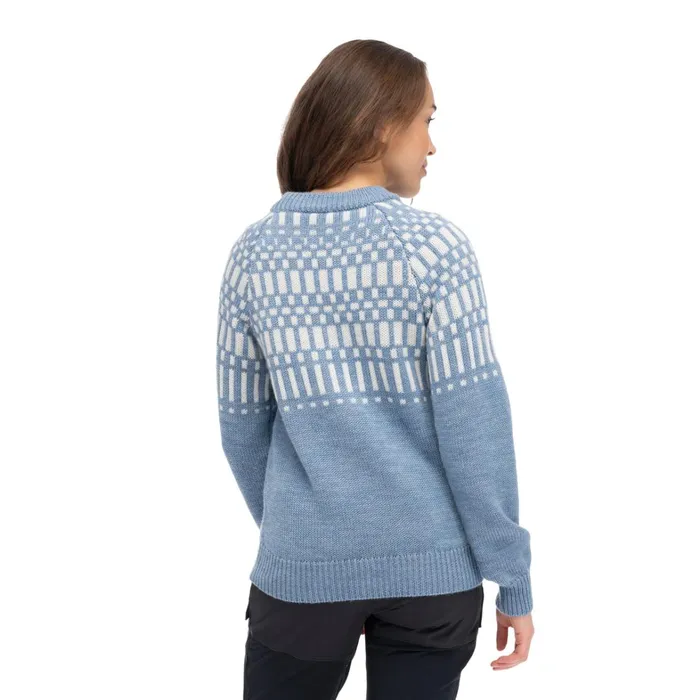 Bergans Of Norway Jumpers And Long Sleeves Nordmarka Merino Jumper Husky Blue Vanilla White 8211 Women