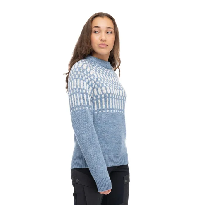 Bergans Of Norway Jumpers And Long Sleeves Nordmarka Merino Jumper Husky Blue Vanilla White 8211 Women