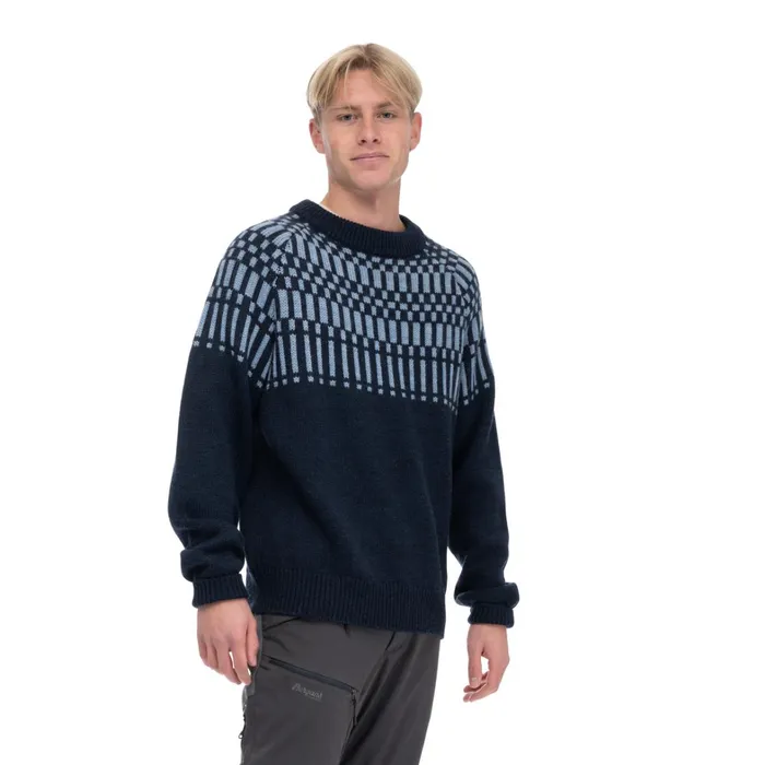 Bergans Of Norway Jumpers And Long Sleeves Nordmarka Merino Jumper Navy Blue Husky Blue 8211 Men