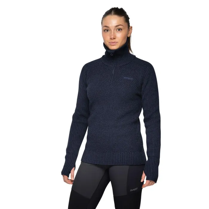 Bergans Of Norway Jumpers And Long Sleeves Ulriken Jumper Navy Blue 8211 Women