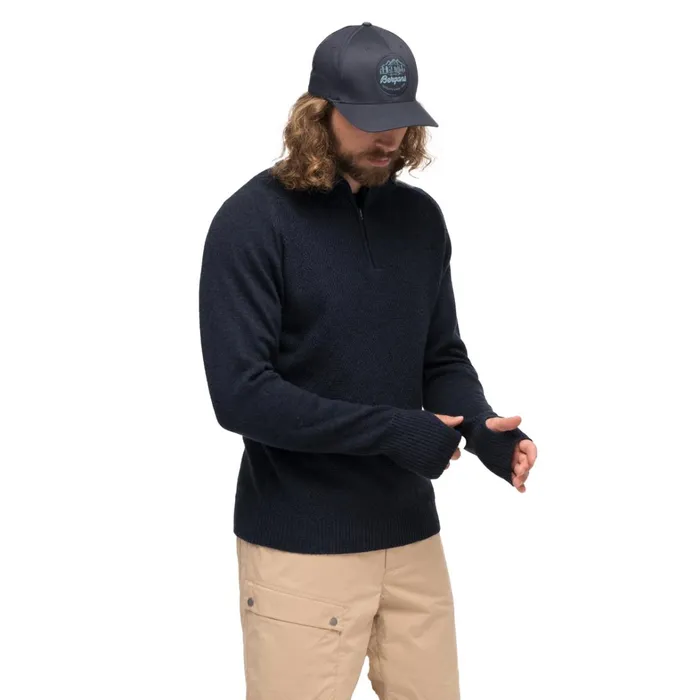 Bergans Of Norway Jumpers And Long Sleeves Ulriken Light Merino Jumper Navy Blue 8211 Men