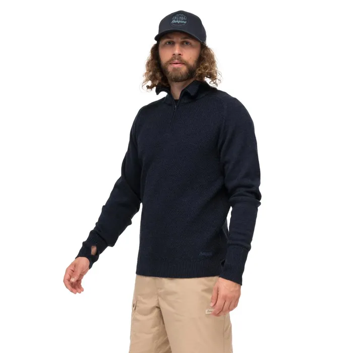 Bergans Of Norway Jumpers And Long Sleeves Ulriken Light Merino Jumper Navy Blue 8211 Men