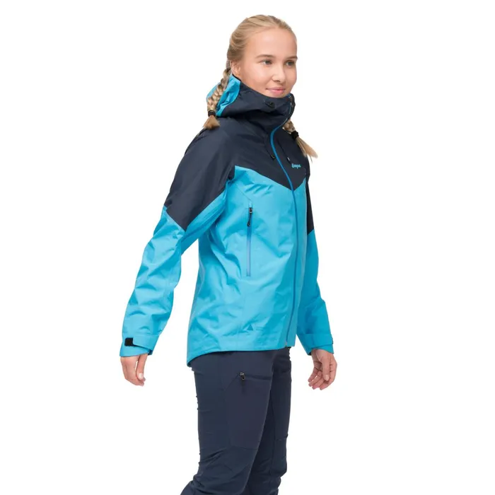 Bergans Of Norway Shell Jackets Rabot Light 3l Shell Jacket Aqua Lagoon Navy Blue 8211 Women